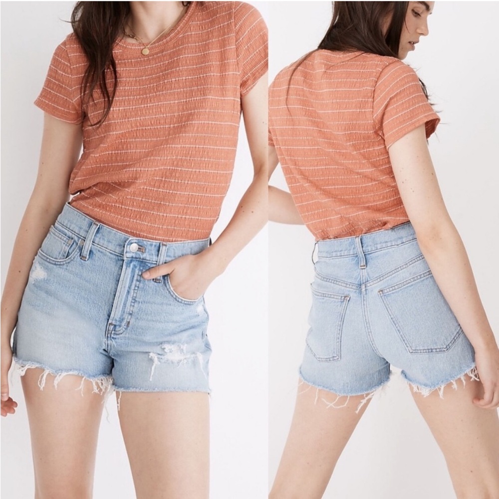 Madewell Perfect Jean Short in Fiore Wash: Destroyed Edition - 25